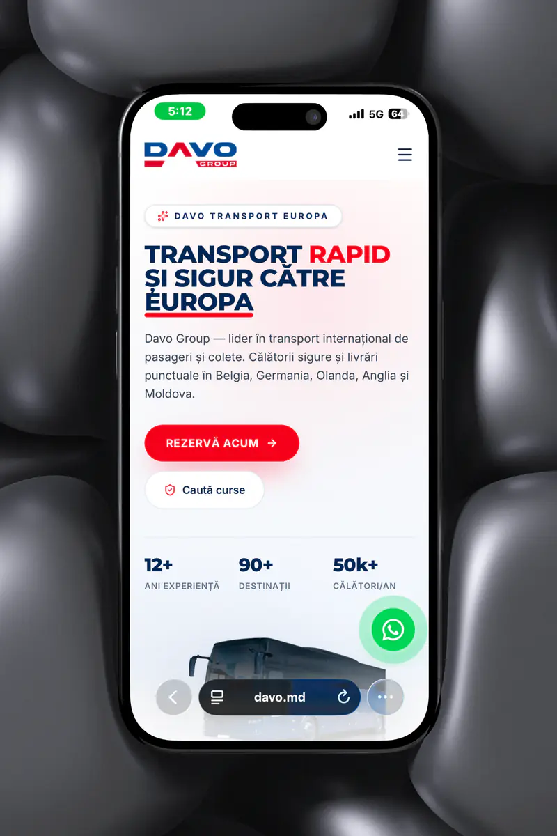 Davo, Website, Rezervări, SEO