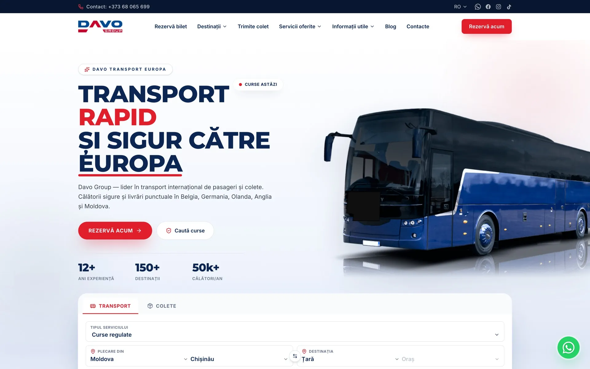 Davo, Website, Rezervări, SEO