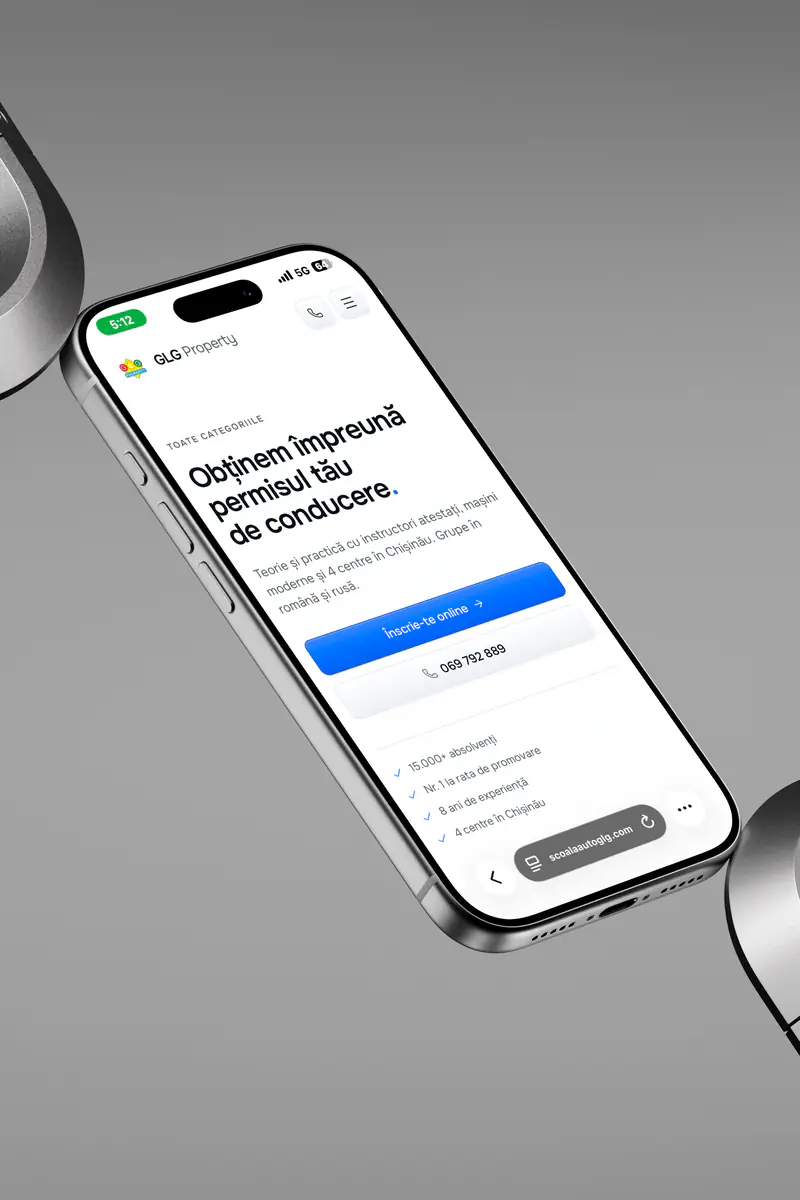 Scoala Auto GLG, Aplicație, Website